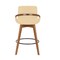 Armen Living Baylor 26" Cream Faux Leather and Walnut Wood Swivel Bar Stool LCBABAWACR26 - alternate 2